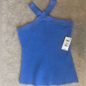 INC International Concepts Blue Cross-Back Tank Top NWT